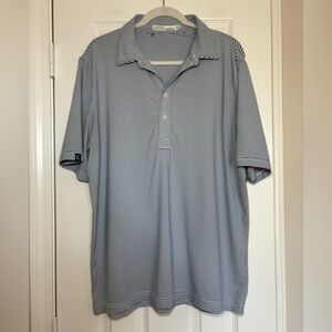 Criquet Performance Players Stripe Polo Shirt Blue White Men’s Large‎